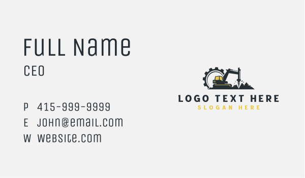 Industrial Mountain Drill Machinery   Business Card Design Image Preview