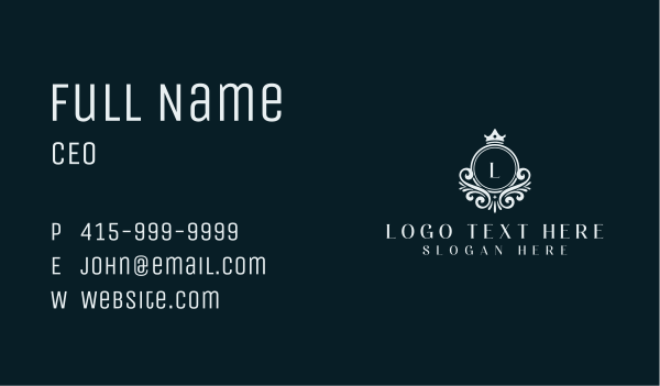Ornamental Crown Tiara Business Card Design Image Preview