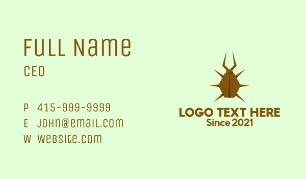 Beetle Insect Origami Business Card Design Image Preview