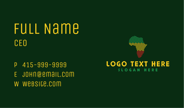 Zigzag African Map Business Card Design Image Preview