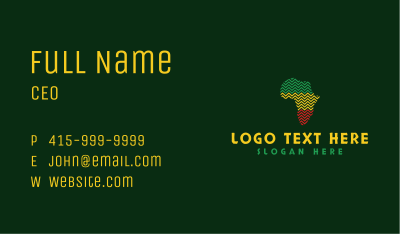 Zigzag African Map Business Card