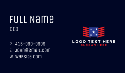 USA Flag Wings Business Card