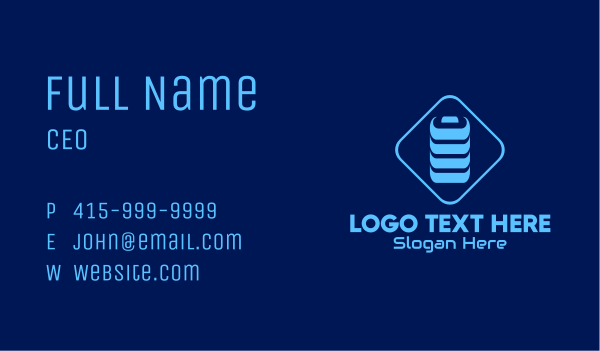 Blue Battery Charge Business Card Design