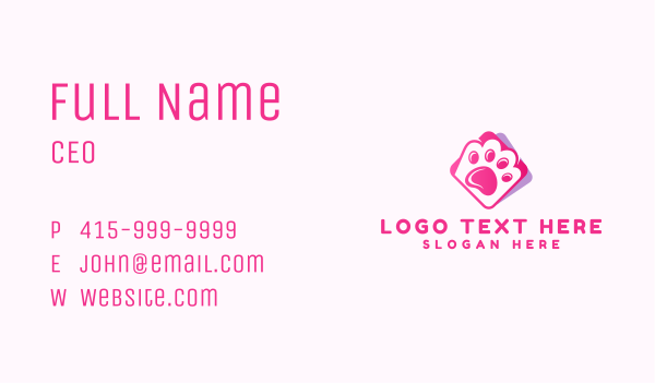 Pet Paw Veterinary Business Card Design Image Preview