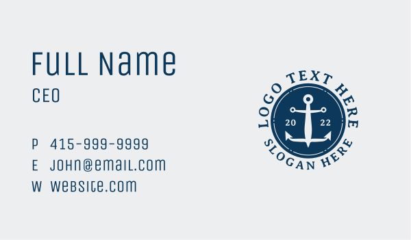 Aquatic Sailor Anchor Business Card Design Image Preview