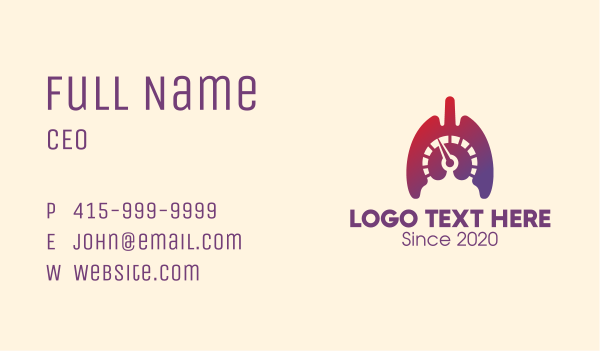Gradient Lungs Speedometer Business Card Design Image Preview