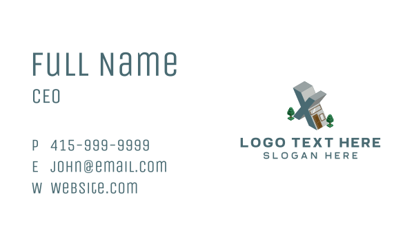 Modern Building Letter X Business Card Design Image Preview