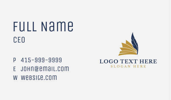 Writing Quill Book Business Card Design Image Preview