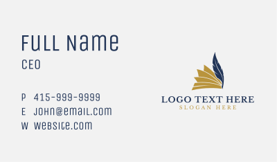 Writing Quill Book Business Card Image Preview