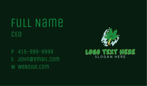 Smoking Cannabis Leaf Business Card Design Image Preview
