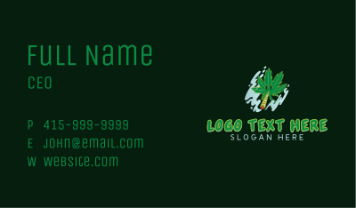 Smoking Cannabis Leaf Business Card Image Preview