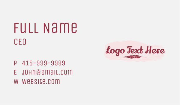 Pastel Beauty Leaf Wordmark Business Card Design Image Preview