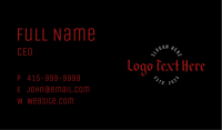 Gothic Masculine Wordmark Business Card Image Preview