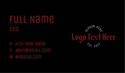 Gothic Masculine Wordmark Business Card Image Preview