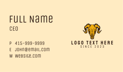 Rustic Ram Skull Business Card Image Preview