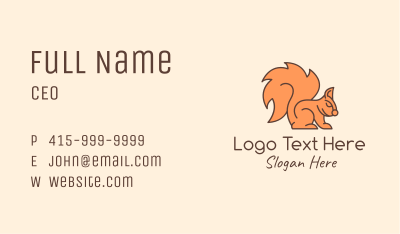 Red Squirrel Mascot Business Card