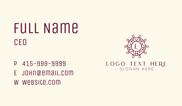 Luxury Purple Pattern Letter  Business Card Design Image Preview