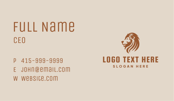 Brown Lion Mane Business Card Design Image Preview