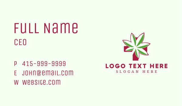 Marijuana Medicine Cross Business Card Design Image Preview