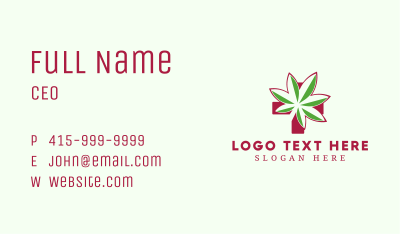Marijuana Medicine Cross Business Card Image Preview