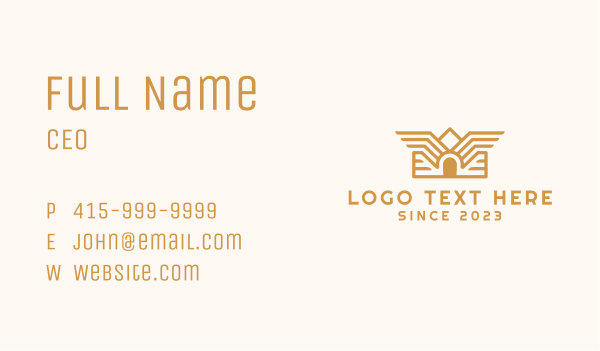 Gold House Wings Business Card Design Image Preview