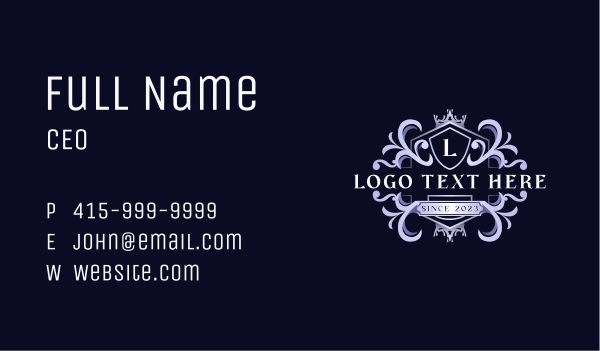 Crown Ornamental Crest Business Card Design Image Preview