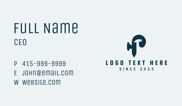 Hammer Repair Letter P  Business Card Design Image Preview