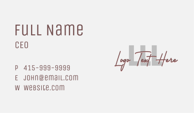 Cosmetics Fashion Script Lettermark Business Card Image Preview