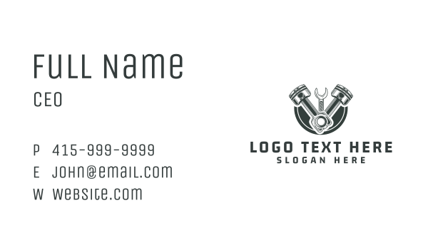 Mechanical Piston Wrench Business Card Design Image Preview