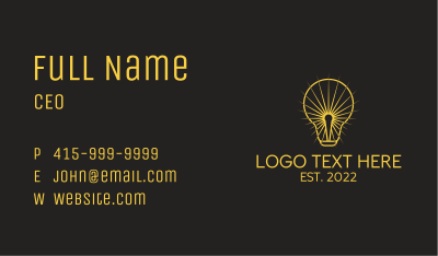 Electrical Engineer Bulb Business Card