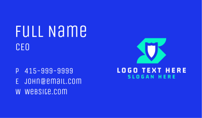 Security Shield Letter S Business Card Image Preview