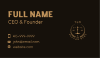 Legal Justice Judicial Business Card Design