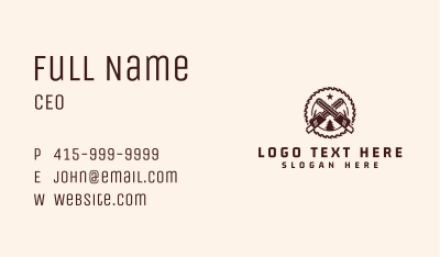 Chainsaw Lumberjack Workshop Business Card Image Preview