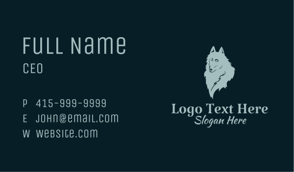 Gray Dog Pet Business Card Design