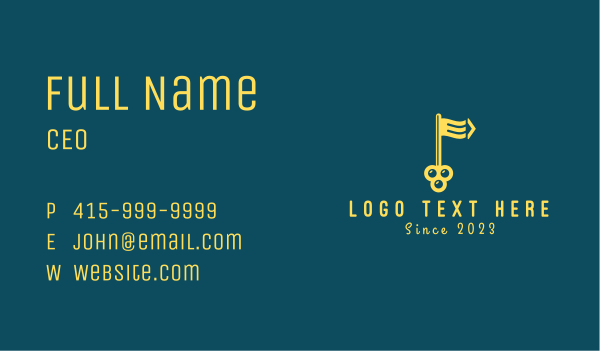 Yellow Flag Key  Business Card Design Image Preview