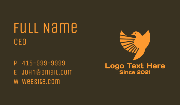 Bird Sunrays Wings Business Card Design Image Preview