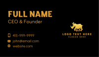 Gold Wild Rhinoceros Business Card Image Preview