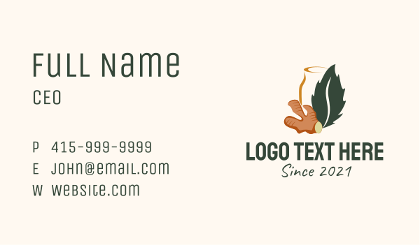 Ginger Tea Spice  Business Card Design Image Preview