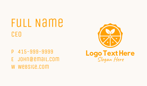 Sun Orange Plant Business Card Design Image Preview