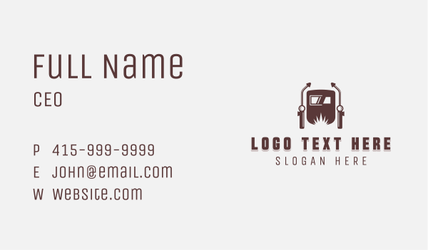Welding Mask Machinist Business Card Design Image Preview