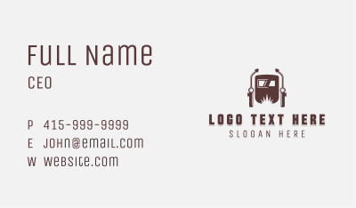 Welding Mask Machinist Business Card Image Preview