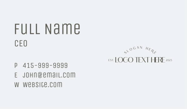 Minimalist Elegant Wordmark Business Card Design Image Preview