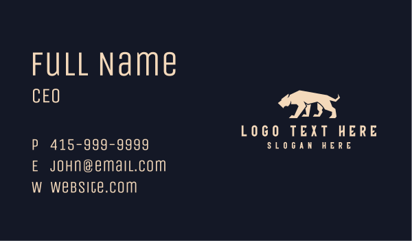 Wild Feline Leopard  Business Card Design Image Preview