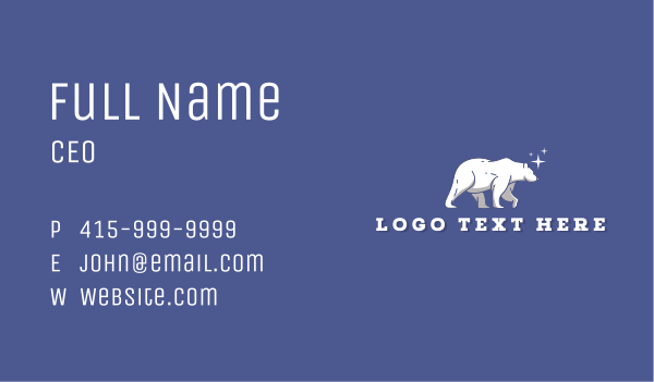 Animal Polar Bear Business Card Design Image Preview