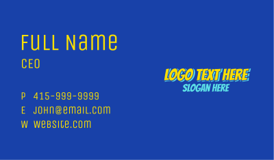 Comic Book Wordmark Business Card Image Preview