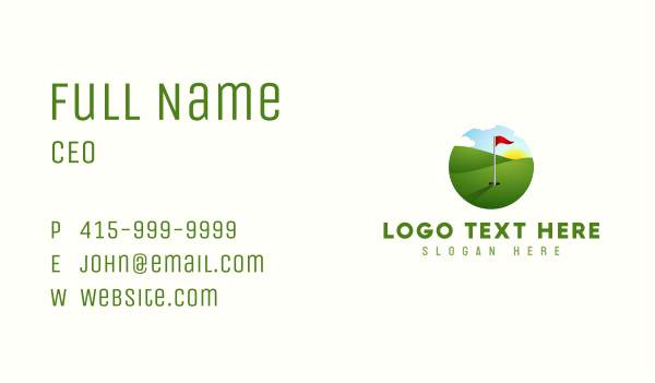 Golf Course Golfer Flag Business Card Design Image Preview