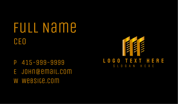 Gold Tower Building Business Card Design Image Preview