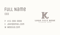 Antique Decorative Woodwork Letter K Business Card Image Preview