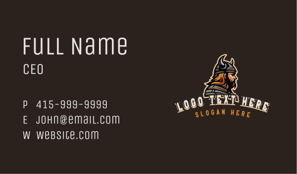 Viking Gamer Warrior Business Card Design Image Preview