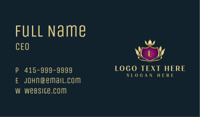 Elegant Ornamental Crest Business Card Image Preview